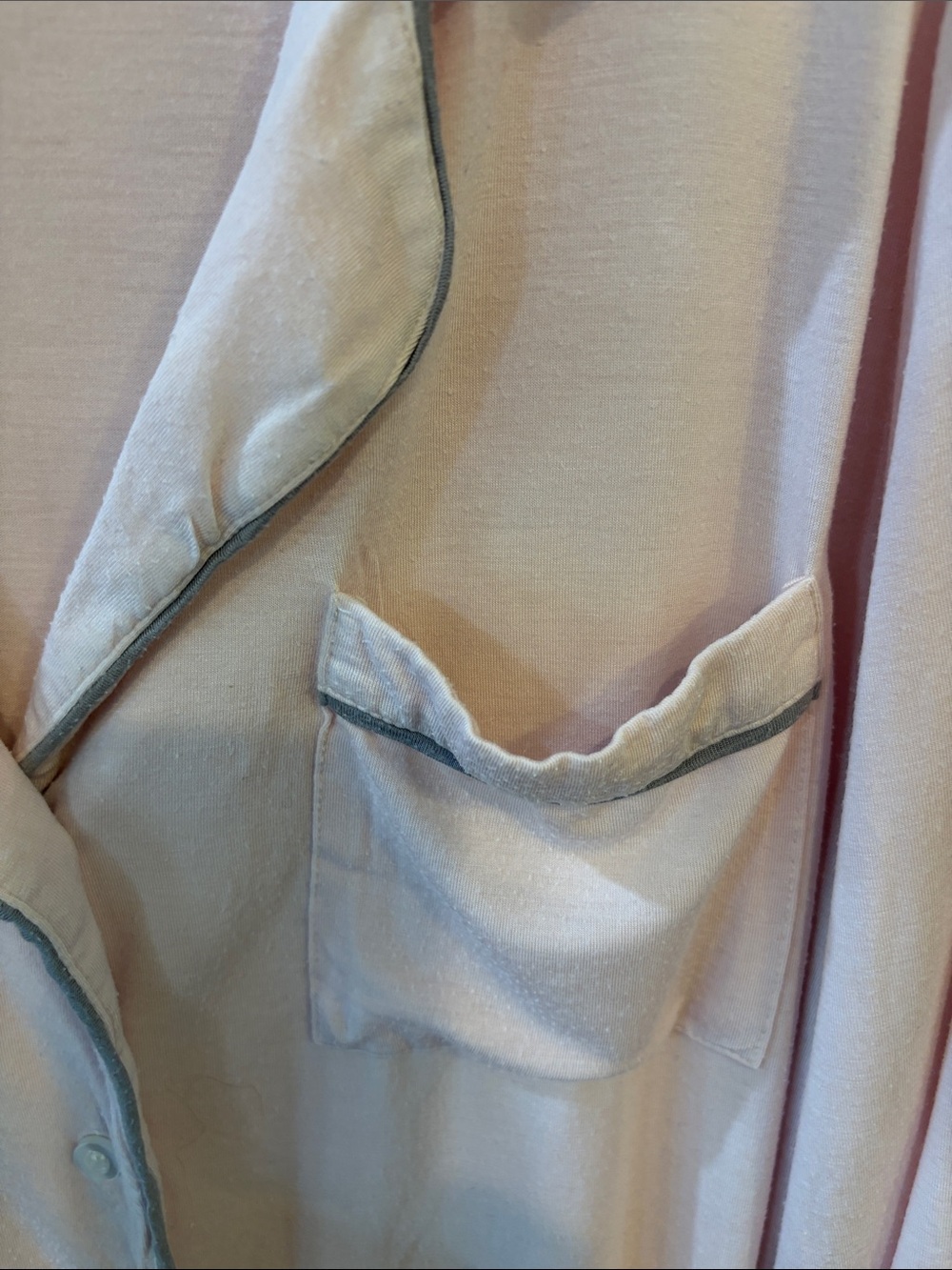 Barefoot Dreams Light Pink Long-Sleeve Pajama Set with Contrast Trim - Picture 6 of 8